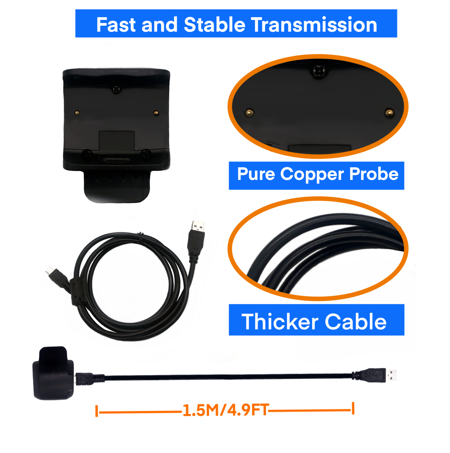 Charger kit for Garmin Delta Dog Training Collar, Delta Sport Device, Bark Collar for Dog Replacement USB Charging Cable Clip USB Plug.