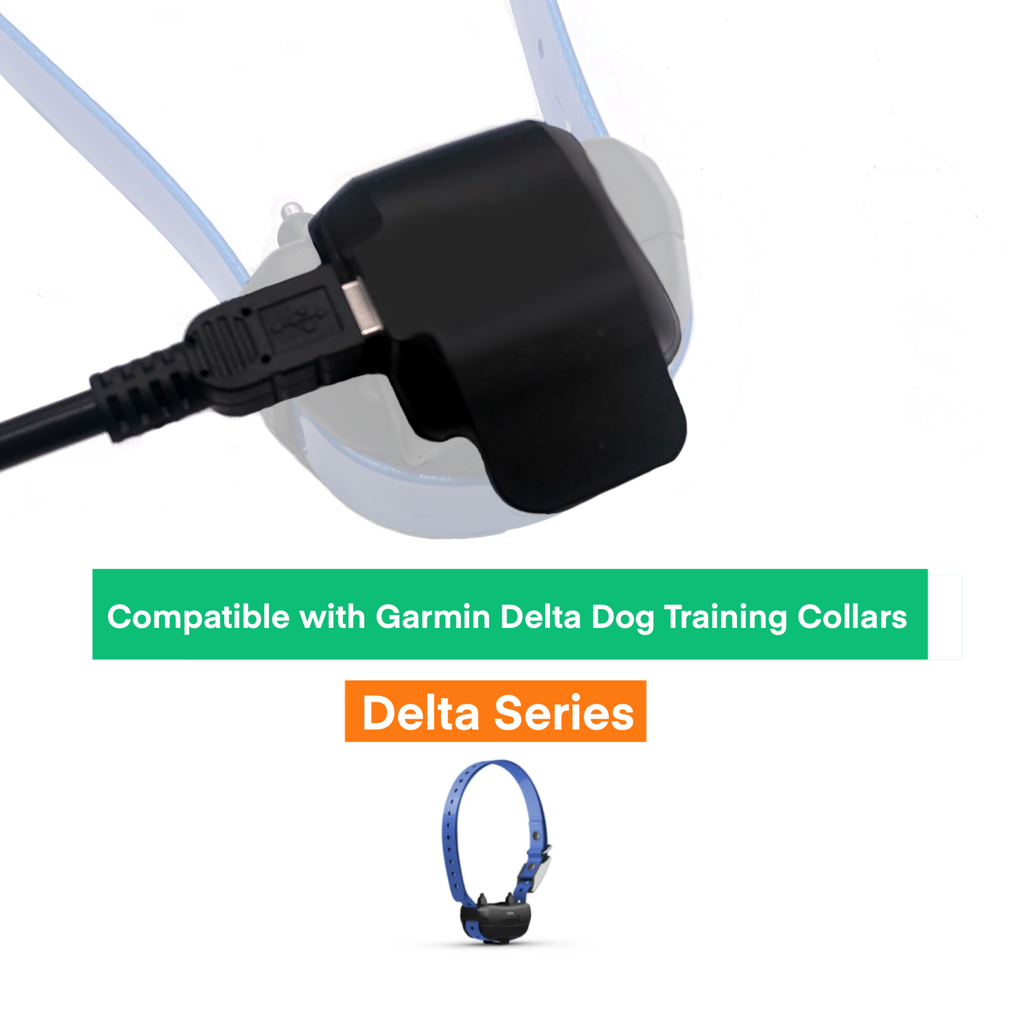 Charger kit for Garmin Delta Dog Training Collar, Delta Sport Device, Bark Collar for Dog Replacement USB Charging Cable Clip USB Plug.